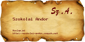 Szokolai Andor névjegykártya